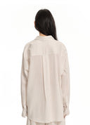 Beaded Pendant Stripe Shirt
