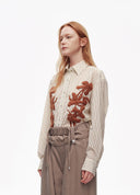 Artist Silver Lotus 3D Embroidered Shirt