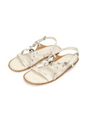 White handwoven leather flats