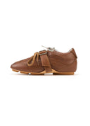 Caramel Distressed Dual-Lacing Sneakers