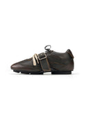 Black Distressed Dual-Lacing Sneakers
