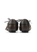 Black Distressed Dual-Lacing Sneakers