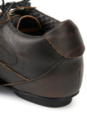 Black Distressed Dual-Lacing Sneakers