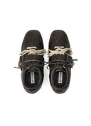 Black Distressed Dual-Lacing Sneakers