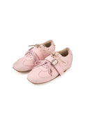 Pink Distressed Dual-Lacing Sneakers