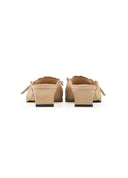 Beige Low-Heel Mules