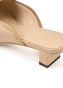 Beige Low-Heel Mules