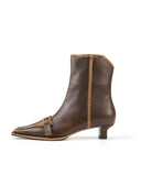 Coffee Brown Low-Heel Mules