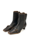 Black Low-Heel Mule Boots