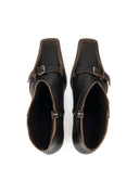 Black Low-Heel Mule Boots