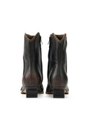 Black Low-Heel Mule Boots
