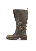 Black Fold-Over Ankle Boots