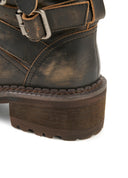 Black Fold-Over Ankle Boots