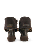 Black Fold-Over Ankle Boots