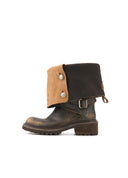 Black Fold-Over Ankle Boots