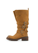 Caramel Fold-Over Ankle Boots
