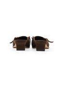 Caramel Black Low-Heel Mules