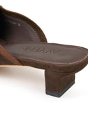 Caramel Black Low-Heel Mules