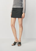 Dark Grey Youthful Preppy Mini Skirt