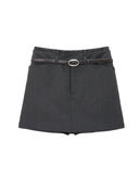Dark Grey Youthful Preppy Mini Skirt