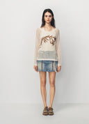 Blue Vintage Washed Denim Mini Skirt