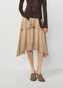 Light Khaki Layered Irregular Puff Skirt