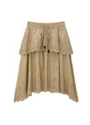 Light Khaki Layered Irregular Puff Skirt