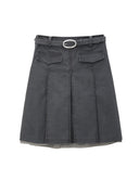 Drawstring Straight-Fit Skirt