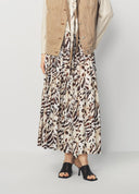 Yellow Zebra Print Long Midi Skirt