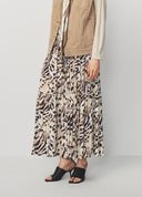 Yellow Zebra Print Long Midi Skirt