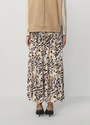 Yellow Zebra Print Long Midi Skirt