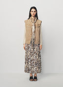 Yellow Zebra Print Long Midi Skirt