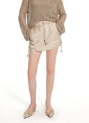 High-Waist Drawstring H-Line Skirt