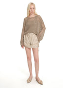 High-Waist Drawstring H-Line Skirt