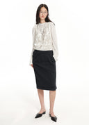 Layered deconstructed pencil skirt