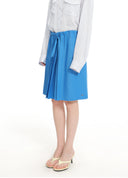 Linen-Blend Bow-Tie Midi Skirt