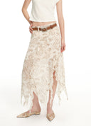 Ruffled edge printed skirt