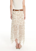 Ruffled edge printed skirt