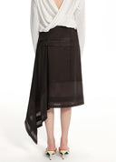 Minimal asymmetric wrap skirt