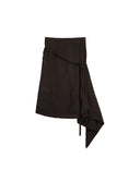 Minimal asymmetric wrap skirt