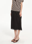 Turn-Up Lace Panel Skirt