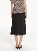 Turn-Up Lace Panel Skirt