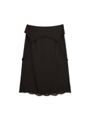 Turn-Up Lace Panel Skirt