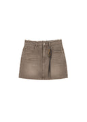 Beaded Fringe Denim Mini Skirt