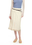 Crinkled Texture Midi Skirt