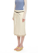 Crinkled Texture Midi Skirt