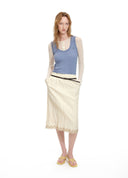 Crinkled Texture Midi Skirt