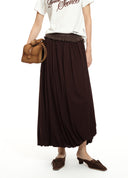 Asymmetric Bubble Mesh Midi Skirt