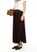Asymmetric Bubble Mesh Midi Skirt
