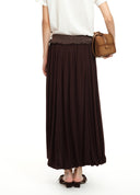 Asymmetric Bubble Mesh Midi Skirt